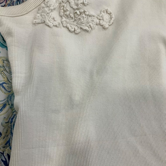 Anthropologie Embroidered White Tank Top Size XL - Picture 6 of 6